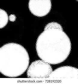 Abstract grunge grid polka dot background pattern. Spotted black and white vector line illustration
