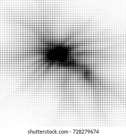Abstract grunge grid polka dot background pattern. Spotted black and white vector line illustration
