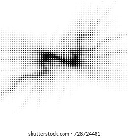 Abstract grunge grid polka dot background pattern. Spotted black and white vector line illustration
