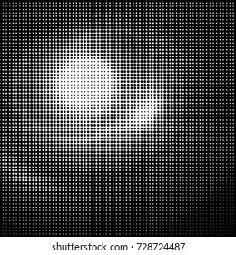 Abstract grunge grid polka dot background pattern. Spotted black and white vector line illustration
