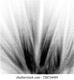 Abstract grunge grid polka dot background pattern. Spotted black and white vector line illustration
