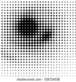 Abstract grunge grid polka dot background pattern. Spotted black and white vector line illustration
