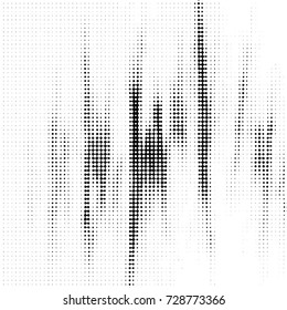 Abstract grunge grid polka dot background pattern. Spotted black and white vector line illustration
