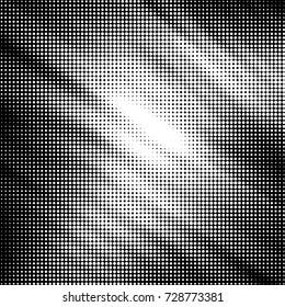 Abstract grunge grid polka dot background pattern. Spotted black and white vector line illustration
