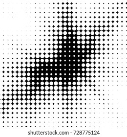 Abstract grunge grid polka dot background pattern. Spotted black and white vector line illustration
