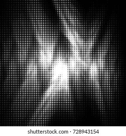 Abstract grunge grid polka dot background pattern. Spotted black and white vector line illustration
