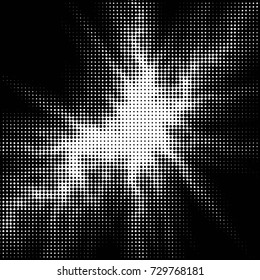 Abstract grunge grid polka dot background pattern. Spotted black and white vector line illustration
