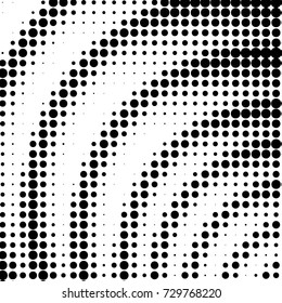 Abstract grunge grid polka dot background pattern. Spotted black and white vector line illustration
