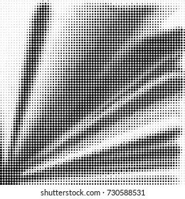 Abstract grunge grid polka dot background pattern. Spotted black and white vector line illustration

