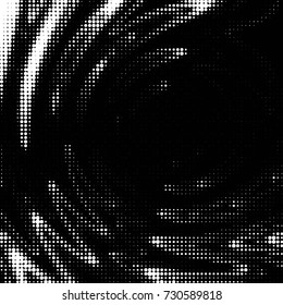 Abstract grunge grid polka dot background pattern. Spotted black and white vector line illustration
