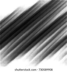 Abstract grunge grid polka dot background pattern. Spotted black and white vector line illustration
