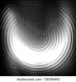 Abstract grunge grid polka dot background pattern. Spotted black and white vector line illustration
