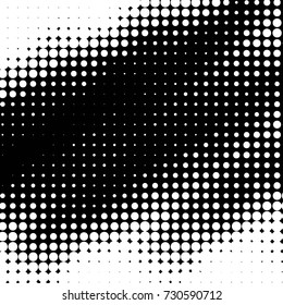 Abstract grunge grid polka dot background pattern. Spotted black and white vector line illustration
