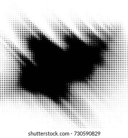 Abstract grunge grid polka dot background pattern. Spotted black and white vector line illustration
