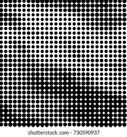Abstract grunge grid polka dot background pattern. Spotted black and white vector line illustration

