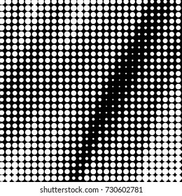 Abstract grunge grid polka dot background pattern. Spotted black and white vector line illustration
