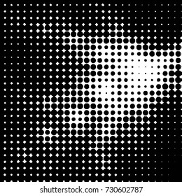 Abstract grunge grid polka dot background pattern. Spotted black and white vector line illustration
