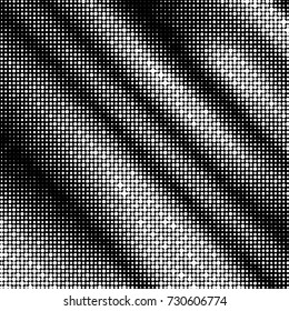 Abstract grunge grid polka dot background pattern. Spotted black and white vector line illustration

