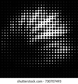 Abstract grunge grid polka dot background pattern. Spotted black and white vector line illustration
