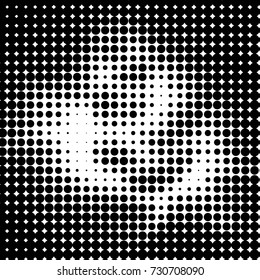 Abstract grunge grid polka dot background pattern. Spotted black and white vector line illustration
