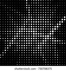 Abstract grunge grid polka dot background pattern. Spotted black and white vector line illustration

