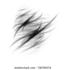 Abstract grunge grid polka dot background pattern. Spotted black and white vector line illustration
