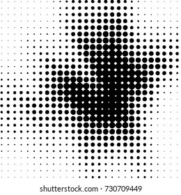 Abstract grunge grid polka dot background pattern. Spotted black and white vector line illustration
