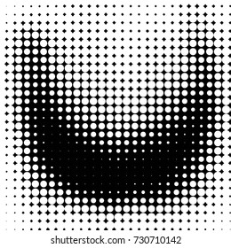 Abstract grunge grid polka dot background pattern. Spotted black and white vector line illustration
