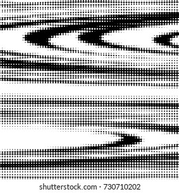 Abstract grunge grid polka dot background pattern. Spotted black and white vector line illustration
