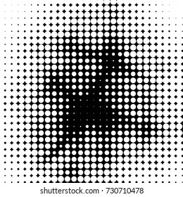 Abstract grunge grid polka dot background pattern. Spotted black and white vector line illustration
