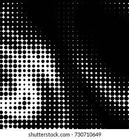 Abstract grunge grid polka dot background pattern. Spotted black and white vector line illustration
