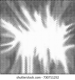 Abstract grunge grid polka dot background pattern. Spotted black and white vector line illustration

