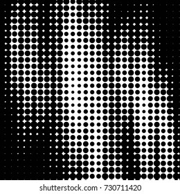 Abstract grunge grid polka dot background pattern. Spotted black and white vector line illustration
