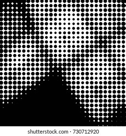 Abstract grunge grid polka dot background pattern. Spotted black and white vector line illustration
