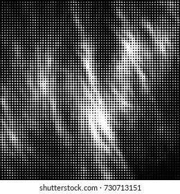 Abstract grunge grid polka dot background pattern. Spotted black and white vector line illustration
