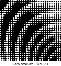 Abstract grunge grid polka dot background pattern. Spotted black and white vector line illustration

