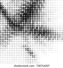 Abstract grunge grid polka dot background pattern. Spotted black and white vector line illustration


