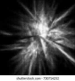 Abstract grunge grid polka dot background pattern. Spotted black and white vector line illustration

