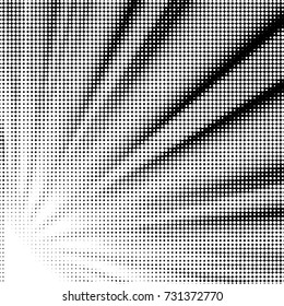 Abstract grunge grid polka dot halftone background pattern. Spotted black and white vector line illustration
