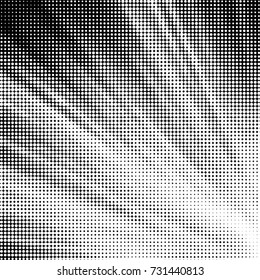 Abstract grunge grid polka dot halftone background pattern. Spotted black and white vector line illustration
