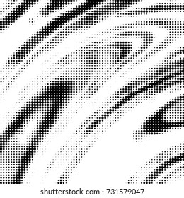 Abstract grunge grid polka dot halftone background pattern. Spotted black and white vector line illustration
