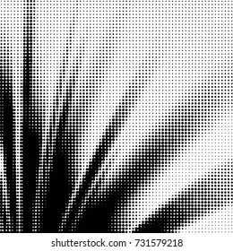 Abstract grunge grid polka dot halftone background pattern. Spotted black and white vector line illustration
