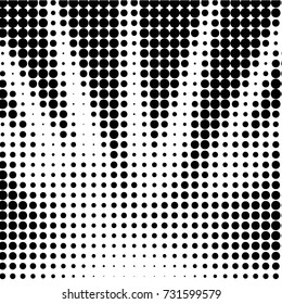 Abstract grunge grid polka dot halftone background pattern. Spotted black and white vector line illustration
