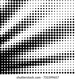 Abstract grunge grid polka dot halftone background pattern. Spotted black and white vector line illustration
