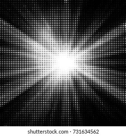 Abstract grunge grid polka dot halftone background pattern. Spotted black and white vector line illustration
