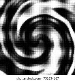 Abstract grunge grid polka dot halftone background pattern. Spotted black and white vector line illustration
