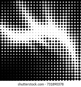 Abstract grunge grid polka dot halftone background pattern. Spotted black and white vector line illustration
