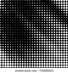 Abstract grunge grid polka dot halftone background pattern. Spotted black and white vector line illustration
