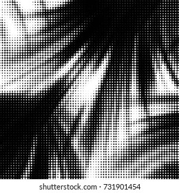 Abstract grunge grid polka dot halftone background pattern. Spotted black and white vector line illustration
