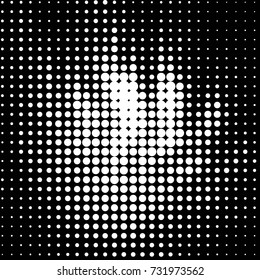Abstract grunge grid polka dot halftone background pattern. Spotted black and white vector line illustration
